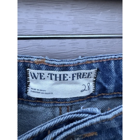 Free People Jeans Womens 28 Deep Trance Dropped Boyfriend Wide Leg We The Free - Picture 4 of 10